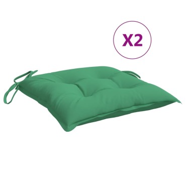 vidaXL Μαξιλάρια Καρέκλας 2 τεμ. Πράσινα 50x50x7cm Υφασμάτινα