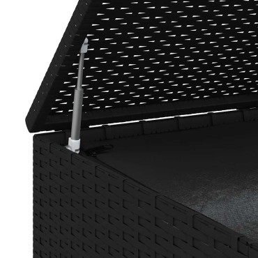 vidaXL Κουτί Μαξιλαριού Κήπου Μαύρο 100x49x103,5cm Ρατάν Πολυαιθ. 1 τεμ.