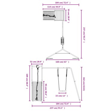 vidaXL Παιδική Χαρά Εξωτερικού Χώρου από Εμποτισμένο Ξύλο Πεύκου
