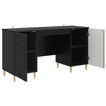 vidaXL Γραφείο Μαύρο 142,5x50x75cm Επεξεργασμένο Ξύλο 1 τεμ.