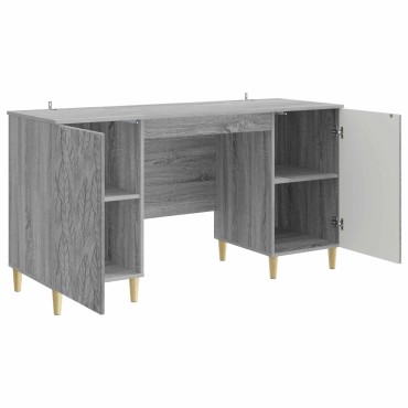 vidaXL Γραφείο Γκρι Sonoma Επεξεργασμένο Ξύλο 142,5x50x75cm 1 τεμ.