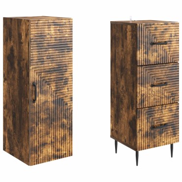 vidaXL Σέτ Ντουλαπιών 2 τεμ. 33x34,5x90cm Επεξεργασμένο Ξύλο