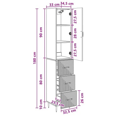 vidaXL Σέτ Ντουλαπιών 2 τεμ. 33x34,5x90cm Επεξεργασμένο Ξύλο
