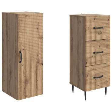vidaXL Σέτ Ντουλαπιών 2 τεμ. 33x34,5x90cm Επεξεργασμένο Ξύλο