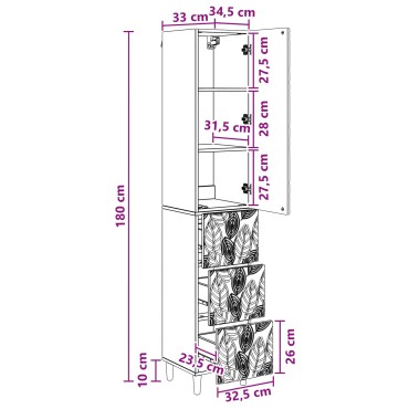 vidaXL Σέτ Ντουλαπιών 2 τεμ. 33x34,5x90cm Επεξεργασμένο Ξύλο