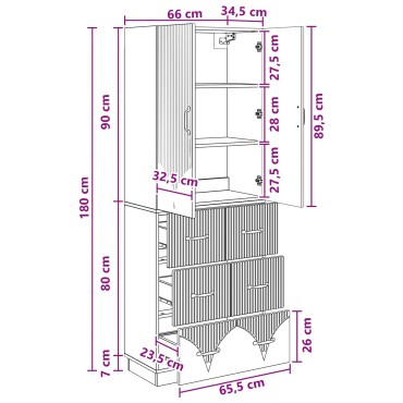 vidaXL Σέτ Ντουλαπιών 2 τεμ. 66x34,5x87cm Επεξεργασμένο Ξύλο