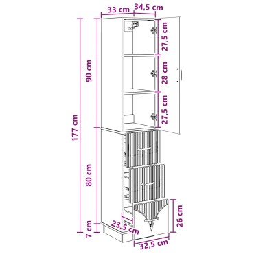 vidaXL Σέτ Ντουλαπιών 2 τεμ. 33x34,5x87cm Επεξεργασμένο Ξύλο