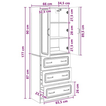 vidaXL Σέτ Ντουλαπιών 2 τεμ. 66x34,5x87cm Επεξεργασμένο Ξύλο