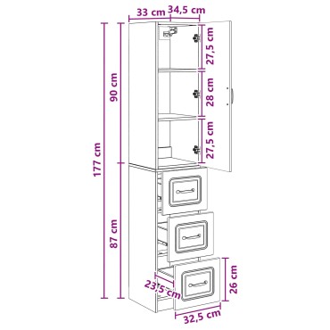 vidaXL Σέτ Ντουλαπιών 2 τεμ. 33x34,5x87cm Επεξεργασμένο Ξύλο
