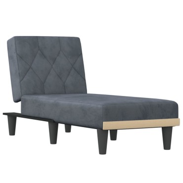 vidaXL Ανάκλιντρο Σκούρο Γκρι Βελούδινο 55x140x70cm 1 τεμ.