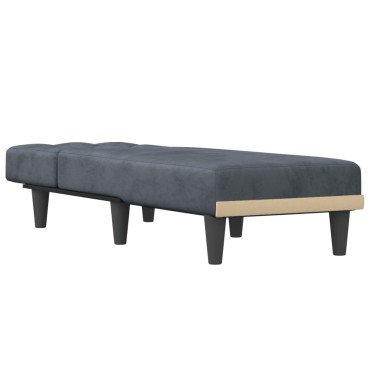 vidaXL Ανάκλιντρο Σκούρο Γκρι Βελούδινο 55x140x70cm 1 τεμ.