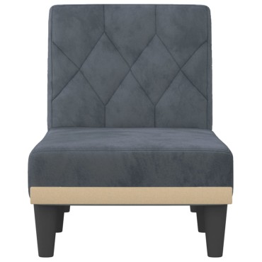 vidaXL Ανάκλιντρο Σκούρο Γκρι Βελούδινο 55x140x70cm 1 τεμ.