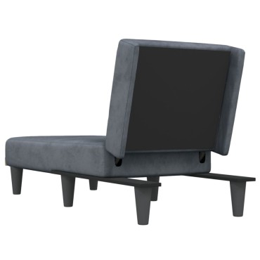 vidaXL Ανάκλιντρο Σκούρο Γκρι Βελούδινο 55x140x70cm 1 τεμ.