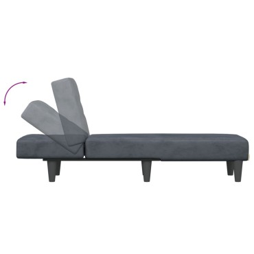 vidaXL Ανάκλιντρο Σκούρο Γκρι Βελούδινο 55x140x70cm 1 τεμ.