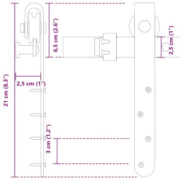 vidaXL Κιτ συρόμενης πόρτας γραφείου 244 cm από ανθρακούχο χάλυβα