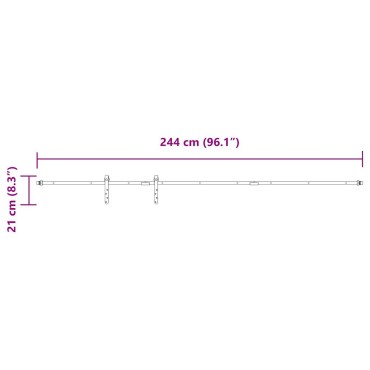 vidaXL Κιτ συρόμενης πόρτας γραφείου 244 cm από ανθρακούχο χάλυβα
