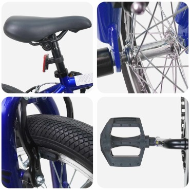 vidaXL BMX Ποδήλατο 16 ίντσες για παιδιά 5-8 ετών Σκούρο Μπλε