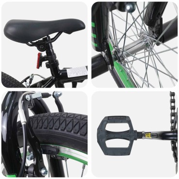 vidaXL BMX Ποδήλατο 20 ίντσες για πάνω από 9 ετών Μαύρο