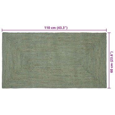vidaXL Χαλί Περιοχής Λαδί 60x110cm Γιούτα
