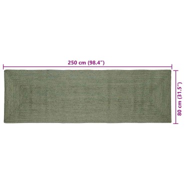 vidaXL Χαλί Περιοχής Λαδί 80x250cm Γιούτα