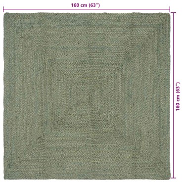 vidaXL Χαλί Περιοχής Λαδί 160x160cm Γιούτα