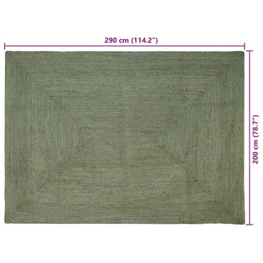 vidaXL Χαλί Περιοχής Λαδί 200x290cm Γιούτα