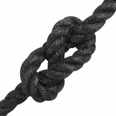 vidaXL Σχοινί Από Τζute 10 mm Μαύρο 100% Τζούτα Tossa