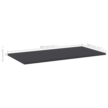 vidaXL Ράφια Βιβλιοθήκης 8 τεμ. Γκρι 80x40x1,5cm από Μοριοσανίδα