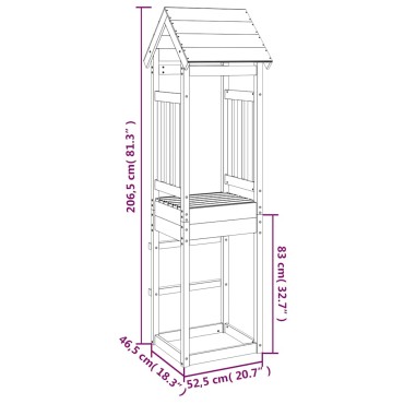vidaXL Πύργος Παιχνιδιού 52,5x46,5x206,5 εκ. Μασίφ Ξύλο Ψευδοτσούγκας
