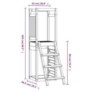 vidaXL Παιδική Χαρά Εξωτερικού Χώρου 53x46,5x169εκ. Εμποτ. Ξύλο Πεύκου