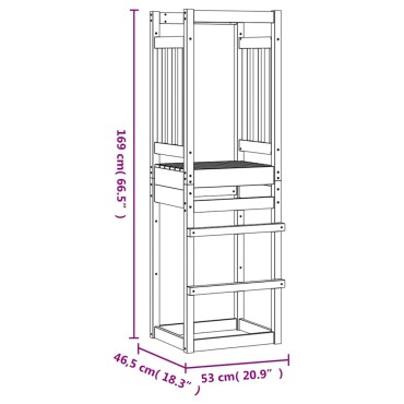 vidaXL Πύργος Παιχνιδιού 53 x 46,5 x 169 εκ. από Μασίφ Ξύλο Πεύκου