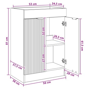 vidaXL Ντουλάπι κάτω από τον νιπτήρα Artisan Δρυς 56x37,5x81 εκ 1 τεμ.