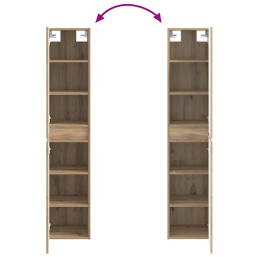 vidaXL Τοίχου Ντουλάπα Μπάνιου Artisan Δρυς 33x34,5x160 εκ 1 τεμ.