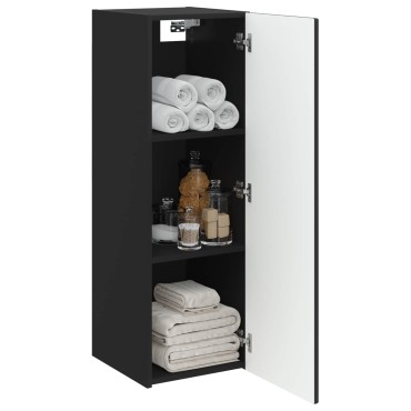 vidaXL Τοίχου Ντουλάπα Μπάνιου Μαύρο 33x34,5x60 εκ 1 τεμ.