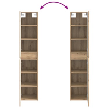 vidaXL Τοίχου Ντουλάπα Μπάνιου Artisan Δρυς 33x34,5x160 εκ 1 τεμ.