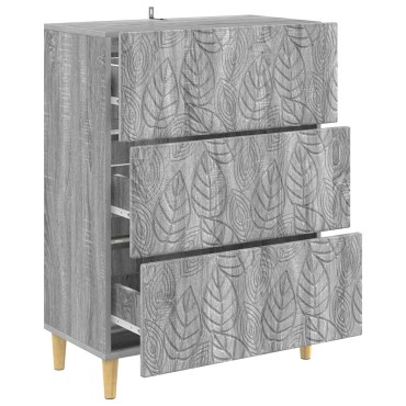 vidaXL Ντουλάπι με Συρτάρια Γκρι Sonoma 66x34,5x90 εκ 1 τεμ.