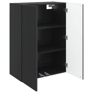 vidaXL Τοίχου Ντουλάπα Μαύρο 66x34,5x90cm Επεξεργασμένο Ξύλο