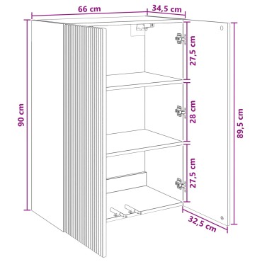 vidaXL Τοίχου Ντουλάπα 66x34,5x90cm Επεξεργασμένο Ξύλο