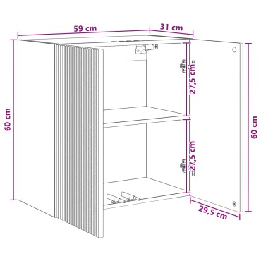 vidaXL Τοίχου Ντουλάπα 59x31x60cm Επεξεργασμένο Ξύλο