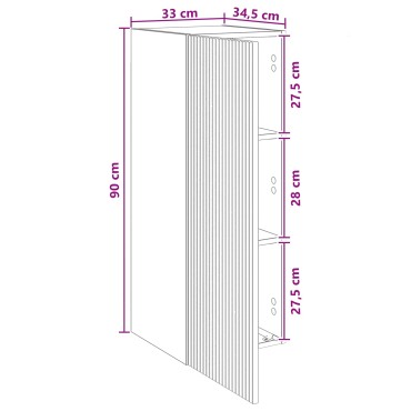 vidaXL Τοίχου Ντουλάπα 33x34,5x90cm Επεξεργασμένο Ξύλο