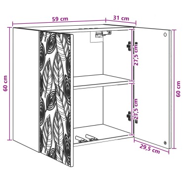 vidaXL Τοίχου Ντουλάπα 59x31x60cm Επεξεργασμένο Ξύλο