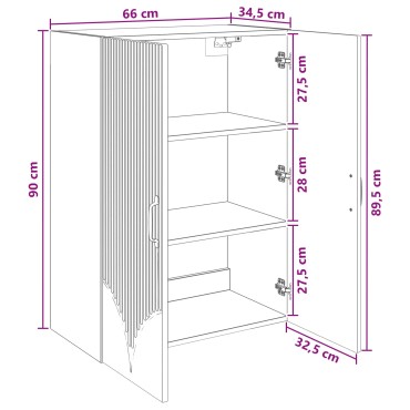 vidaXL Τοίχου Ντουλάπα 66x34,5x90cm Επεξεργασμένο Ξύλο