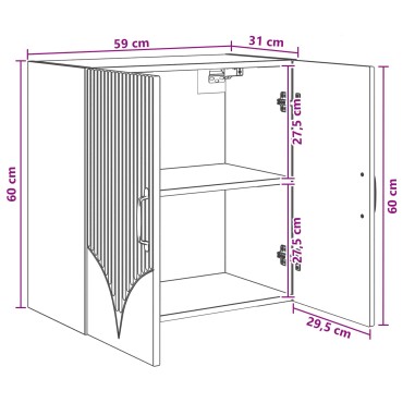 vidaXL Τοίχου Ντουλάπα 59x31x60cm Επεξεργασμένο Ξύλο