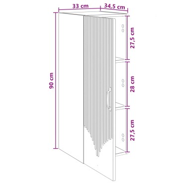 vidaXL Τοίχου Ντουλάπα 33x34,5x90cm Επεξεργασμένο Ξύλο