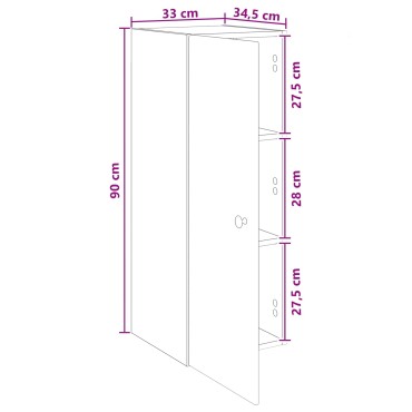 vidaXL Τοίχου Ντουλάπα 33x34,5x90cm Επεξεργασμένο Ξύλο