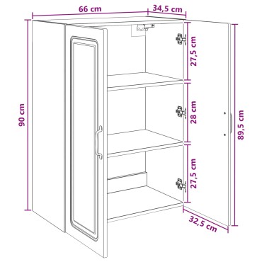 vidaXL Τοίχου Ντουλάπα 66x34,5x90cm Επεξεργασμένο Ξύλο
