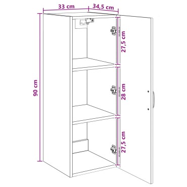 vidaXL Τοίχου Ντουλάπα 33x34,5x90cm Επεξεργασμένο Ξύλο