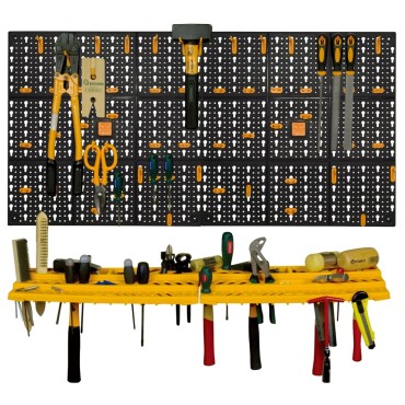 vidaXL Πλάτη Εργαλείων με 50 Γάντζους 500 x 1000 χιλ. Πολυπροπυλένιο