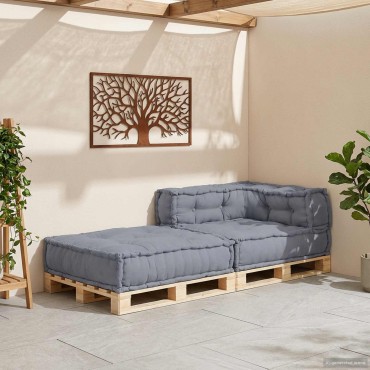vidaXL Μονάδα Μοντέρνου Καναπέ Γκρι 70x70x56cm Ύφασμα