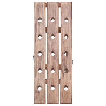 vidaXL Ραφιέρα Κρασιών για 15 Φιάλες 26x50x70cm Μασίφ Μαόνι 1 τεμ.